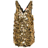 stine goya robe courte elena à fleurs appliquées - or