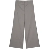 low classic pantalon chiné à coupe ample - gris
