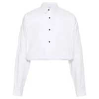 société anonyme chemise en coton à coupe crop - blanc