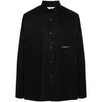 société anonyme chemise en coton à numéro brodé - noir