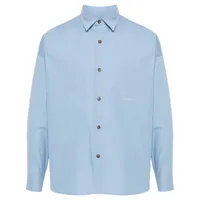société anonyme chemise en coton à col pointu - bleu