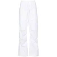 p.a.r.o.s.h. pantalon droit en coton à poches cargo - blanc