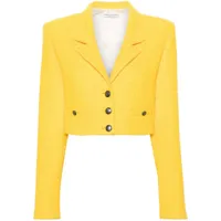 alessandra rich blazer crop en tweed - jaune