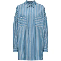 12 storeez chemise en coton à rayures - bleu