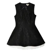 shushu/tong robe courte à ourlet plissé - noir