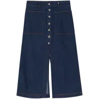 ports 1961 jupe en jean à design portefeuille - bleu