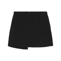 ganni minijupe en tweed à design portefeuille - noir