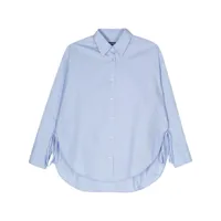 dondup chemise à plaque logo - bleu