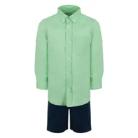 lapin house ensemble chemise-short en lin - vert