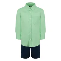 lapin house ensemble chemise-short en lin - bleu