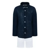 lapin house ensemble chemise-short en lin - bleu
