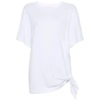 dries van noten t-shirt drapé à design noué - blanc