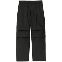 burberry pantalon cargo à logo appliqué - noir