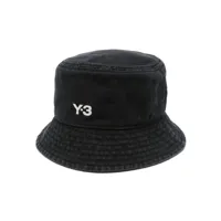 y-3 chapeau en coton à logo brodé - noir