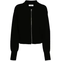 studio tomboy zip-front cotton-blend cardigan - noir