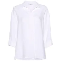peserico chemise en lin à boutonnière - blanc