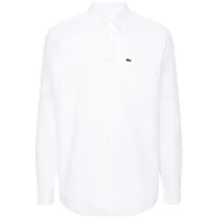 lacoste chemise en coton à patch logo - blanc