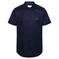 vivienne westwood chemise en coton à logo orb - bleu