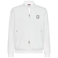 brunello cucinelli veste zippée à logo appliqué - blanc