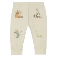 gucci kids x peter rabbit™ legging en coton - tons neutres