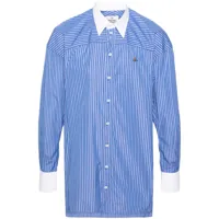 vivienne westwood chemise en coton à rayures - bleu
