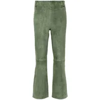 arma pantalon en daim à coupe courte - vert