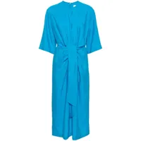 christian wijnants robe mi-longue dembet à taille ceinturée - bleu