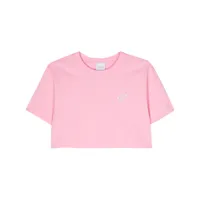 patou t-shirt crop à logo strassé - rose
