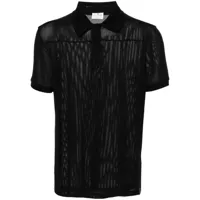 courrèges chemise en résille à patch logo - noir