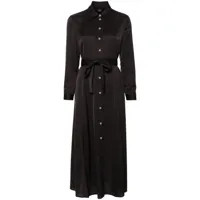 pinko robe-chemise ceinturée à boutonnière - noir