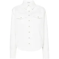 the mannei chemise en jean à boutons pression - blanc