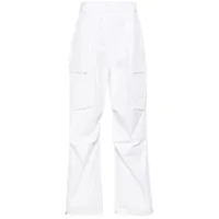 patrizia pepe pantalon cargo côtelé à logo appliqué - blanc