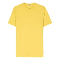 zanone t-shirt en coton biologique à col rond - jaune