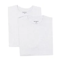 carhartt wip lot de trois t-shirts en coton à logo imprimé - gris
