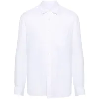120% lino chemise en lin - blanc
