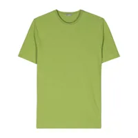 zanone t-shirt en coton biologique à col rond - vert