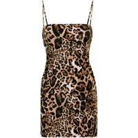 vetements robe courte à imprimé léopard - tons neutres
