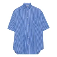 vetements chemise en popeline à rayures - bleu