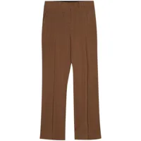 semicouture pantalon droit à carreaux - marron