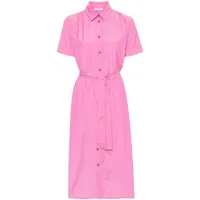 peserico robe-chemise à taille ceinturée - rose