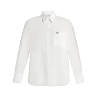 lacoste chemise en coton à logo appliqué - blanc