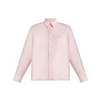 lacoste chemise en coton à logo appliqué - rose