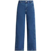 lacoste jean droit à taille haute - bleu