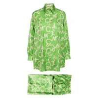 olivia von halle pyjama wolfe à imprimé signature - vert