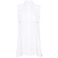 sacai robe courte à design plissée - blanc