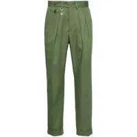 manuel ritz pantalon chino plissé - vert