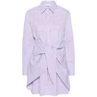 manuel ritz robe-chemise courte à rayures - violet