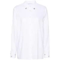 manuel ritz chemise en coton à ornements strassés - blanc