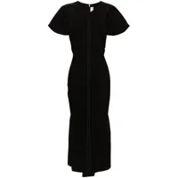 victoria beckham robe-chemise à coupe évasée - noir