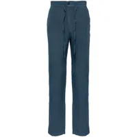 120% lino pantalon en lin à coupe droite - bleu
